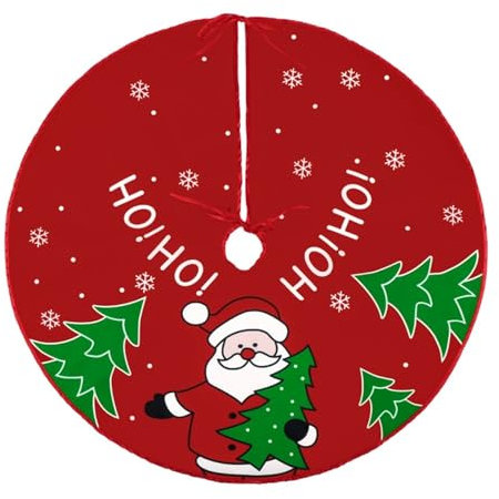 urhep Falda De Árbol De Navidad De 70Cm, Cubierta Roja For Pies De Árbol De Navidad, Alfombra For Árbol De Navidad con Copos De Nieve De Papá Noel, Decoraciones For Base (Color : A, Size : 70cm)