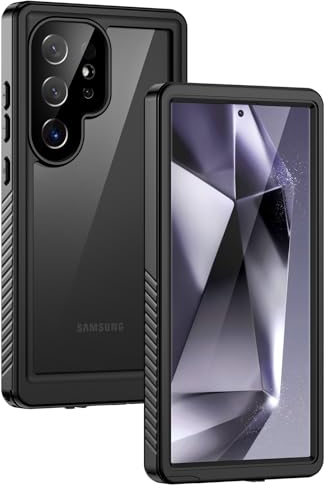 Lanhiem Funda para Samsung S24 Ultra, Impermeable Antigolpes Militar Antipolvos [Protección de 360 Grados] con Protector de Pantalla, Carcasa para Galaxy S24 Ultra, Negro