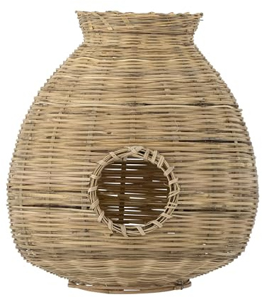 Bloomingville Ottine Laterne mit Glas, Natur, Bambus, D25xH26 cm