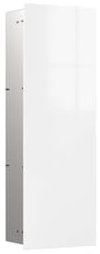 emco asis Pure Badschrank mit Glasfront - Unterputz Schrankmodul I Einbauschrank für stilvolles Bad in Alpinweis mit Türanschlag rechts, Weiß