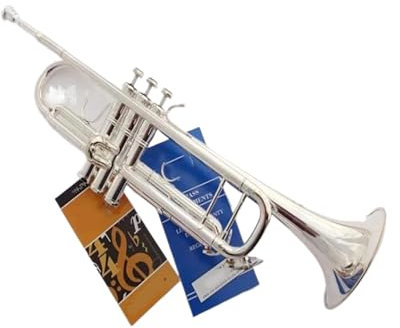Standard Trompete Versilberte Bach-Trompete kleines Blechblasinstrument Posaune für Profis Fortgeschrittene