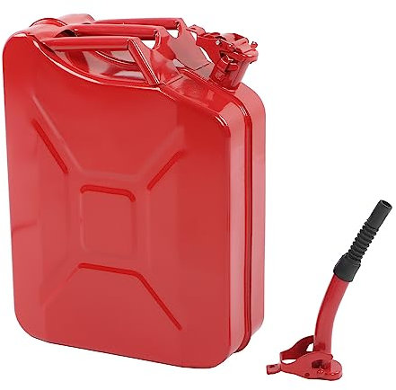 Bidon d'essence, bidon d'essence de 5,3 gallons 20L seau à essence en acier inoxydable conteneur de carburant portable avec port d'auto-échappement