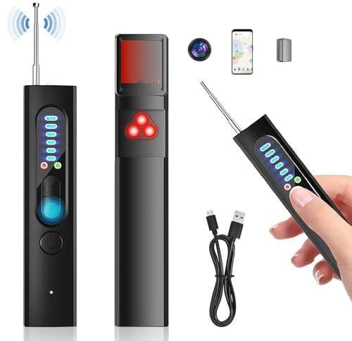 comeder Detector de Cámaras Microfonos Ocultas, Detector de Señales RF, Detector Anti Espía para GPS Tracker y Cámaras Inalámbricas para Hotel Hogar Oficina Viajes