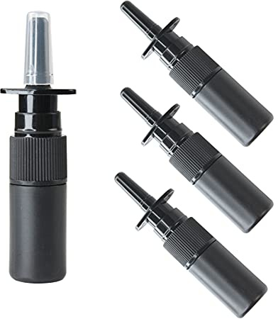 Imirootree 5ml Black Nasal Spray Bottle Plastic Empty Refillable Nasal Spray Bottles Mist Nose Nasal Sprayer Bottle Mist Sprayers Atomizers Makeup Water Container(50Pack)