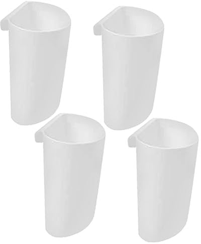 WATIIFUFU 4pcs Lash Cart Organizer Hanging Storage Baskets White Plastic Portable Hanging Bucket Set for Salon Beauty Cart Storage and Waste Collection