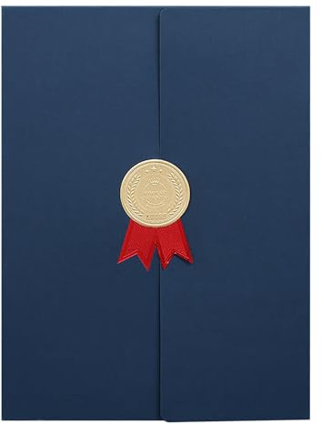 Ehrenurkunde Urkundenmappe A4 Zertifikat Mappe Urkundenhülle Halter Hardcover Zeugnismappe Zeugnisse Abdeckung Zertifikathülle Diplom Vergoldet(Schwarz &Rot & Blau)