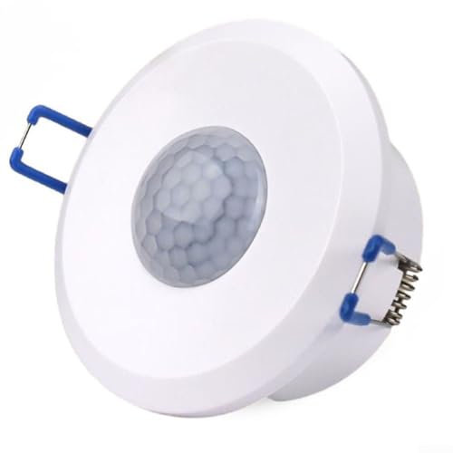 Interrupteur détecteur de mouvement PIR encastré avancé au plafond, distance de détection de 5 à 8 m, économe en énergie (10 A)