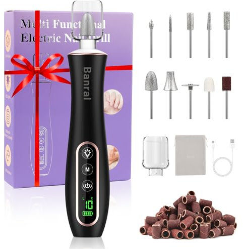 Nagelfräser Elektrisch- Nagelfräser für Gelnägel - Maniküre set Elektrisch 20000U/Min, 10 Gear Nail Drill, Elektrische nagelfeile für Gelnägel, Acryl Gelnägel, Naturnägel