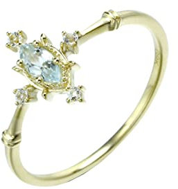 NTALJC Aquamarin-Statement-Ringe für Damen, zierlicher Aquamarin-Gelbgold-Verlobungsring für Damen