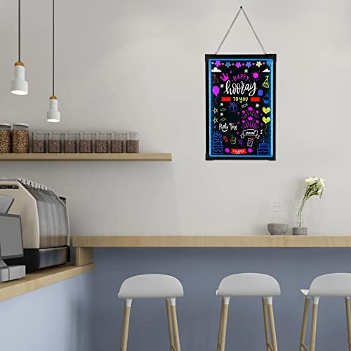 LED Schreibtafel Leuchttafel DIY Neonlicht Werbetafel Writing Board Licht-Tafel Beleuchtung Reißbrett Mit 8 Stifte für Dekoration Plakate Tafeln etc in Geschäften Bars Restaurants etc (60x80CM)