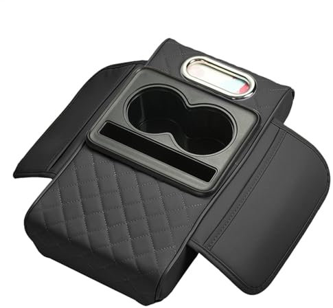 Multifunctional Center Console Protector With Cup Holder & Phone Holder - Car Armrest Console Cover | Protective Cushion For Arm Rest Box, Car Interior Organizer, Soft Console Cover For Storage And Co