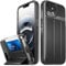 VENA vCommute Wallet Case Compatible with Apple iPhone 16e (6.1), (Military Grade Drop Protection) Flip Leather Cover Card Slot Holder with Kickstand - Black