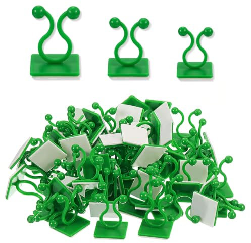 90 Pièces 3 tailles Clips Plantes Auto Adhésifs, Crochet Fixateur Murale Vigne Vert, Clip de Support pour Plantes Grimpantes, Crochets Muraux Invisibles Clip pour Jardinage Vignes Légumes