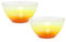 Carousel Home Pack of 2 Large Orange Ombre Salad Bowls | Garden Picnic Kitchen Plastic Serving Bowls | Outdoor Dining Tableware Serving Dishes - 25x13cm