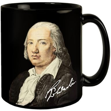 Hölderlin Tübingen Portrait Tasse - Ohne Freude kann literarisches Geschenk für Büro und Zuhause