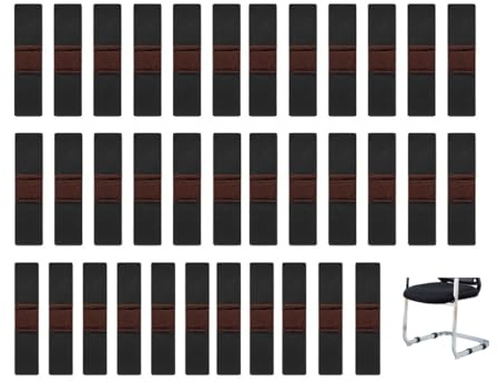 Anlising Bodenschoner für Stühle, 35PCS Möbel Filzgleiter mit Klettverschluss, Filzgleiter für Stühle mit Schienen, Möbel-Filz-Pads mit Klettverschluss, für Stühle, Schaukelstuhl, Möbel (schwarz)