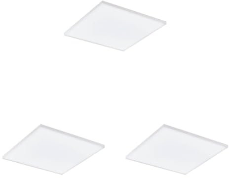 EGLO connect.z Smart-Home LED Panel Turcona-Z, Deckenlampe L x B 45 cm, ZigBee, App und Sprachsteuerung Alexa, Lichtfarbe einstellbar (warmweiß-kaltweiß), RGB, dimmbar (Packung mit 3)