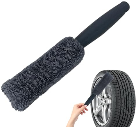 Nuytghr Felgen-Detailing-Bürste, weicher Mikrofaser-Schrubber, schnell trocknendes Design, grau, blau, orange, grün, Reinigungswerkzeug, für Cabrio-Verdeck-Wartung, Motorradkette,