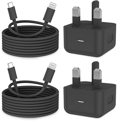 KTDRJN for iPhone Charger, 2Pack 20W Fast Apple Charger 2M 3.0A iPhone charger fast charge with USB C To Lightning Cable for iPhone 14 13 12 11 Pro Max XS XR X 8 7 6 Plus 5, iPad and iPod-Black