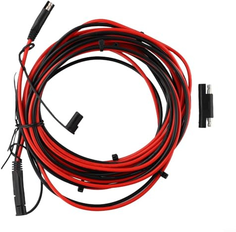 Linnkyfloa SAE-Verlängerung, 12 AWG, verzinntes Kupfer-Batteriekabel mit Polaritäts-Umkehradapter zum Aufladen von Solarmodulen, Wohnmobil-Batterie (5 m)