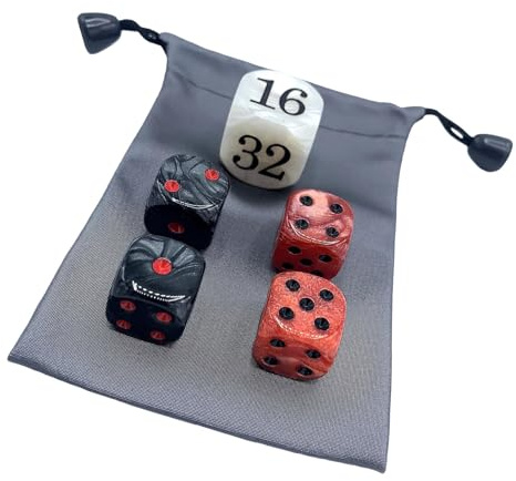 OSNIYAW Dadi di doppio backgammon da 22 mm, 4 dadi da 16 mm, 5 dadi di perline backgammon, accessori da gioco, regalo