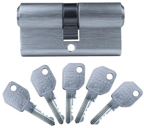 EVVA FPS Doppelzylinder 61/61 | Schließzylinder Profil-Zylinder mit Bohrschutz | Not- und Gefahrenfunktion | Marken-Qualität | Patentschutz bis 2041 | inkl. 5 Schlüssel und Sicherungskarte