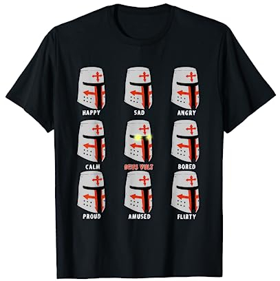 Deus Vult Gott Will Es Kreuzzug T-Shirt I Helm Mittelalter T-Shirt