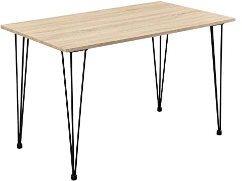 [en.casa] Design Esstisch 'Kiel' in Eichen-Optik 120x70cm - Küchentisch Esszimmertisch Tisch mit Hairpin-Legs