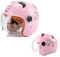 kyllog Kinderbatterie Motorradhelm Jungen und Mädchen halber Helm niedlicher Sommerhelm transparenter Kurzfilm-Pink Bunny_49-55cm