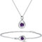 FANCIME 925 Sterling Silber Infinity Anhänger Geburtsstein Halskette Und Armband, Februar Amethyst Schmuck Set Valentinstag Geburtstag Weihnachten Geschenk Für Damen Frauen Mutter