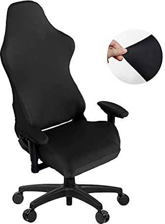 SARAFLORA Gaming-Stuhlhussen, dehnbar, waschbar, Computerstuhl-Schonbezüge für Sessel, Drehstuhl, Gaming-Stuhl, Computer-Chef-Stuhl (Schwarz, XL)