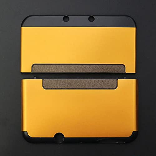 JMXLDS Aluminium Alloy Protective Case Front Back Faceplate Plates Top & Bottom Battery Housing Shell Case Cover Shockproof Hard Shell Skin for New 3DS XL LL Console 2015 - Gold