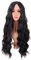 MapofBeauty 28 Zoll/70 cm Länge Wavy Synthetische Faser Lockige Haarfasern Ersatz Perücke für Partys Cosplay Täglich Perücke (Schwarz)