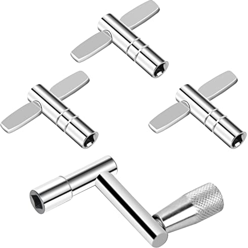 4 Stück Schlagzeug Stimmschlüssel, 1 Z und 3 T-schlagzeugschlüssel, Metall Drum Tuning Key, Trommel Stimmschlüssel für Drummer Percussion Instrumente