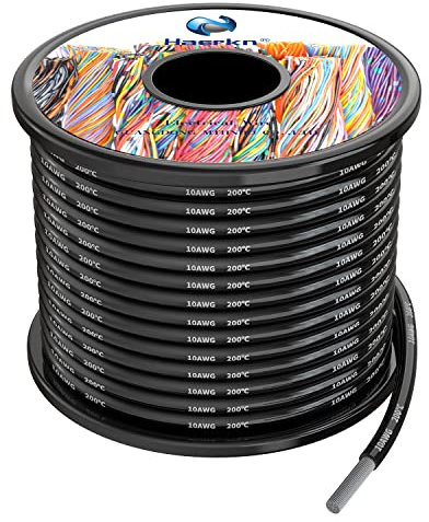 5.3mm² 10AWG Silicone Fili elettrici Nero colori 8 metri Cavo Elettrico filo di rame stagnato a più fili Alta Temperatura Resistente