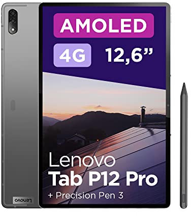Lenovo Tab P12 Pro Tablet | 12-inch AMOLED | 256GB Precision Pen 3 | WiFi + 4G | 8GB RAM | Storm Grey