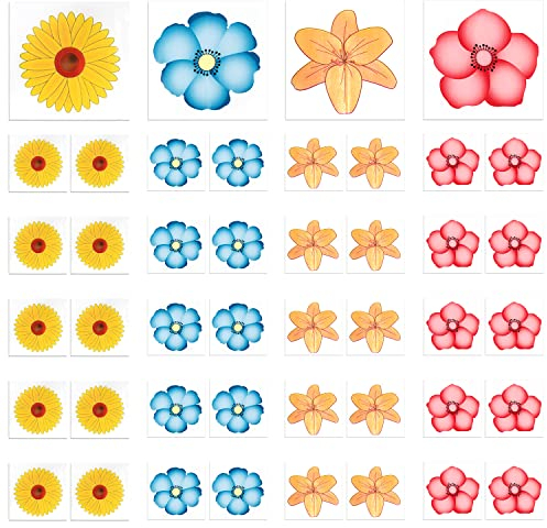 40 Stück florale Fliegenfallen, Fliegenfallen für den Innenbereich, farbige Aufkleber, klebrige Fliegenfallen, Insektenfenster-Fliegenfallen, Insekten-Drosophila-Schädlingsfallen für drinnen und