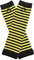 B-HOT Warmer Fingerless Gloves Stretchy Knit Thumb Hole Sun Protection Long Arm Stripe Glove Yellow/Black