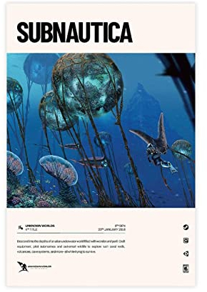 FABIVA Subnautica (2018) Videospiel-Poster, Leinwand-Poster, Wandkunst, Dekordruck, Bild, Gemälde für Wohnzimmer, Schlafzimmer, Dekoration, ungerahmt, 20 x 30 cm