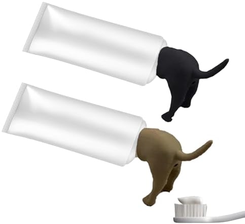 2Pack Dog Toothpaste Funny Creative Toothpaste Toothpaste Dispenser for Kids Men and Women Toothpaste Toothpaste Squeezer Black and Brown Toothpaste Squeezer for Kids