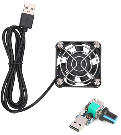 50mm Black USB Fans, 5V Speed Control Brushless DC Cooling Fan for Mobile Gaming Projector Humidifier Aromatherapy Small Appliances Series Replacement