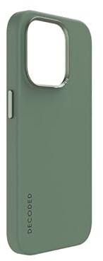 DECODED Silikon Hülle – iPhone 15 Pro – Antibakterielle Hülle – Kompatibel mit MagSafe – Safe Leaf Grün