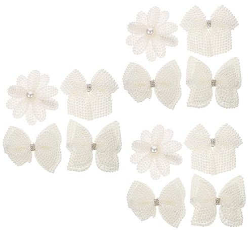 FOMIYES 12 Pz Fermaglio Per Con Perle Di Strass Fermagli a Scatto in Metallo Mollette Per Fiocco Per Di Perle Bambino Ferro Francia Bianca