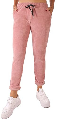 FASHION YOU WANT Damen Vintage Cordhose Hohe Taille Gerades Bein Hose Taschen Hose (DE/NL/SE/PL, Numerisch, 42, 44, Regular, Regular, Altrosa)