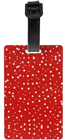Gepäckanhänger mit roten und weißen Punkten, personalisierbar, einzigartig, langlebig, stilvolle Taschenanhänger für schnelle Identifizierung und Schutz der Privatsphäre