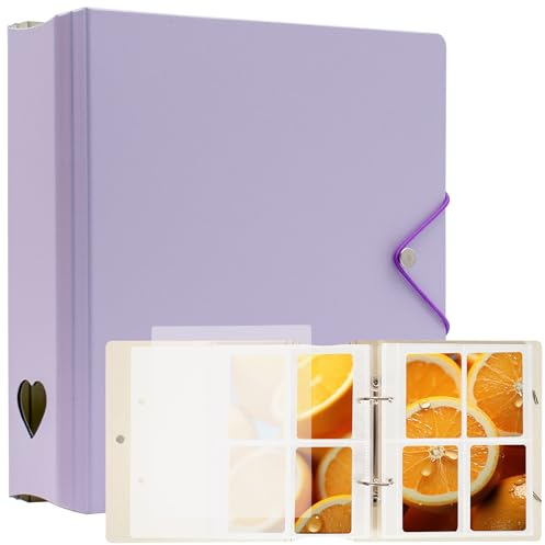 200 Taschen Fotoalbum für Fujifilm Instax Mini 11 12 9 8+ 8 7+ LiPlay Film, Fotokarten Binder für Polaroid SnapTouch PIC-300 Z2300 Fotodrucker, 2x3 Fotobuch für Kpop Card (Lila)