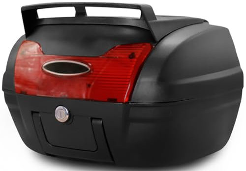 40 l großes Universal-Topcase für Motorräder, Heckbox für Motorräder, wasserdichte Topbox für die Rückseite des Motorrads, Kofferraumgepäck-Touren-Heckbox zur Aufbewahrung von Helm und Gepäck, Schwar