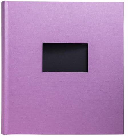 Exacompta - Ref. 16090E - 1 Fotoalbum Buch Pop'N Co - 300 Fotos - 60 schwarze Seiten - Format 29 x 32 cm - Stoffeinband in Farbe Lila - mit Personalisierungsfenster