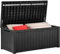 YITAHOME Outdoor Storage Box, 120 Gallon Waterproof Deck Box for Garden Tools, Patio Cushions, and Pool Accessories, Lockable, Easy Assembly, Versatile Bench or Table (Black)