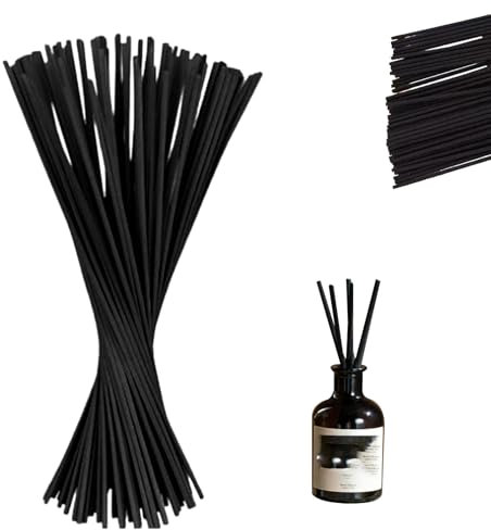 Biglumin 70pcs duftstäbchen lang schwarz 30 cm x 3mm Rattanstäbchen für Raumduft Lange stäbchen für raumduft, Diffuser stäbchen, raumduft stäbchen für ätherische Öle im Home Office Hotel SPA